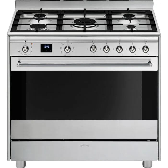 Smeg 90cm Stainless Steel Cooker With Gas Hob - SSA91MAX2