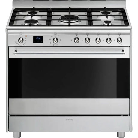 Smeg 90cm Stainless Steel Cooker With Gas Hob - SSA91MAX2