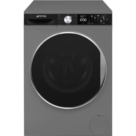 Smeg 10kg Silver Dark Inox Washing Machine Autodose + Steam + Aquajet - WM3T04XSA