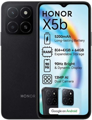 Honor X5b 4G Dual Sim 64GB (Black, 64 GB)