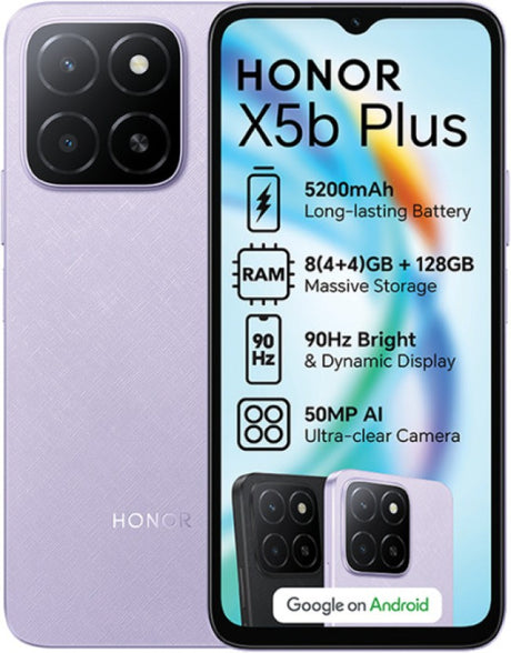 Honor X5b Plus 4G Dual Sim (Purple, 128 GB) (8 GB RAM)